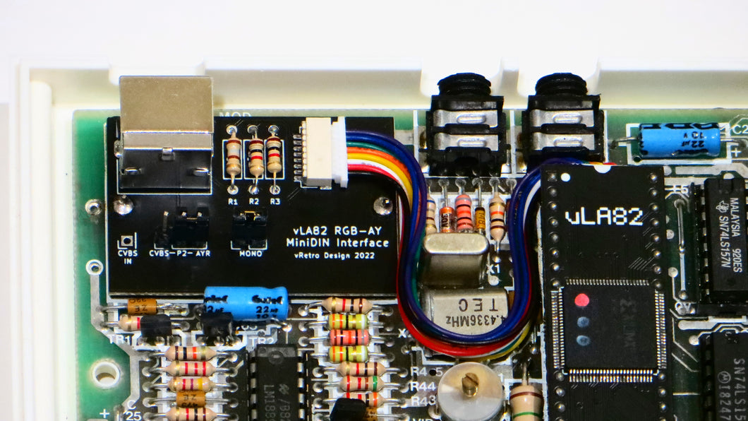 vLA82S+ Spectrum ULA Replacement with RGB interface and AY Emulator - miniDIN interface